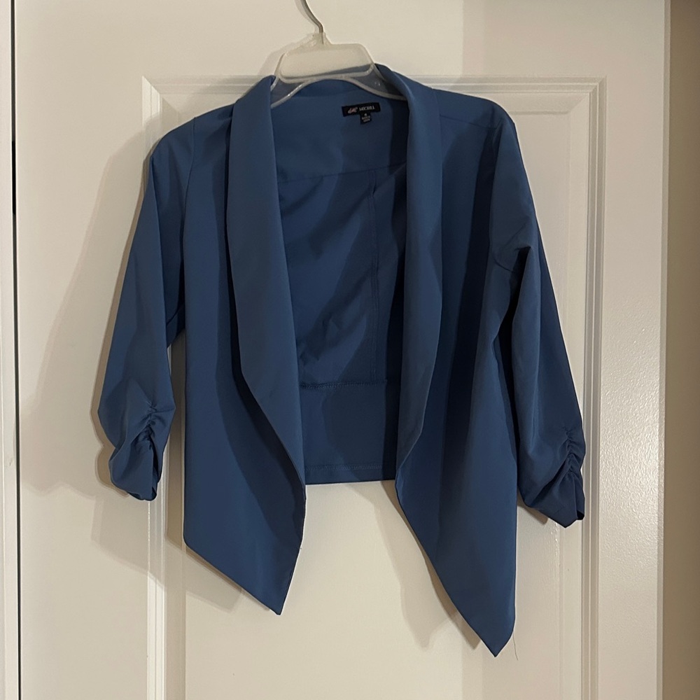 Michel Light Blue Open Front Jacket - Small Used